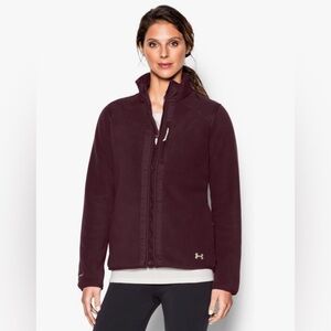 UNDER ARMOUR women’s UA Tannen Full Zip jacket STORM fleece EUC M ox blood EUC